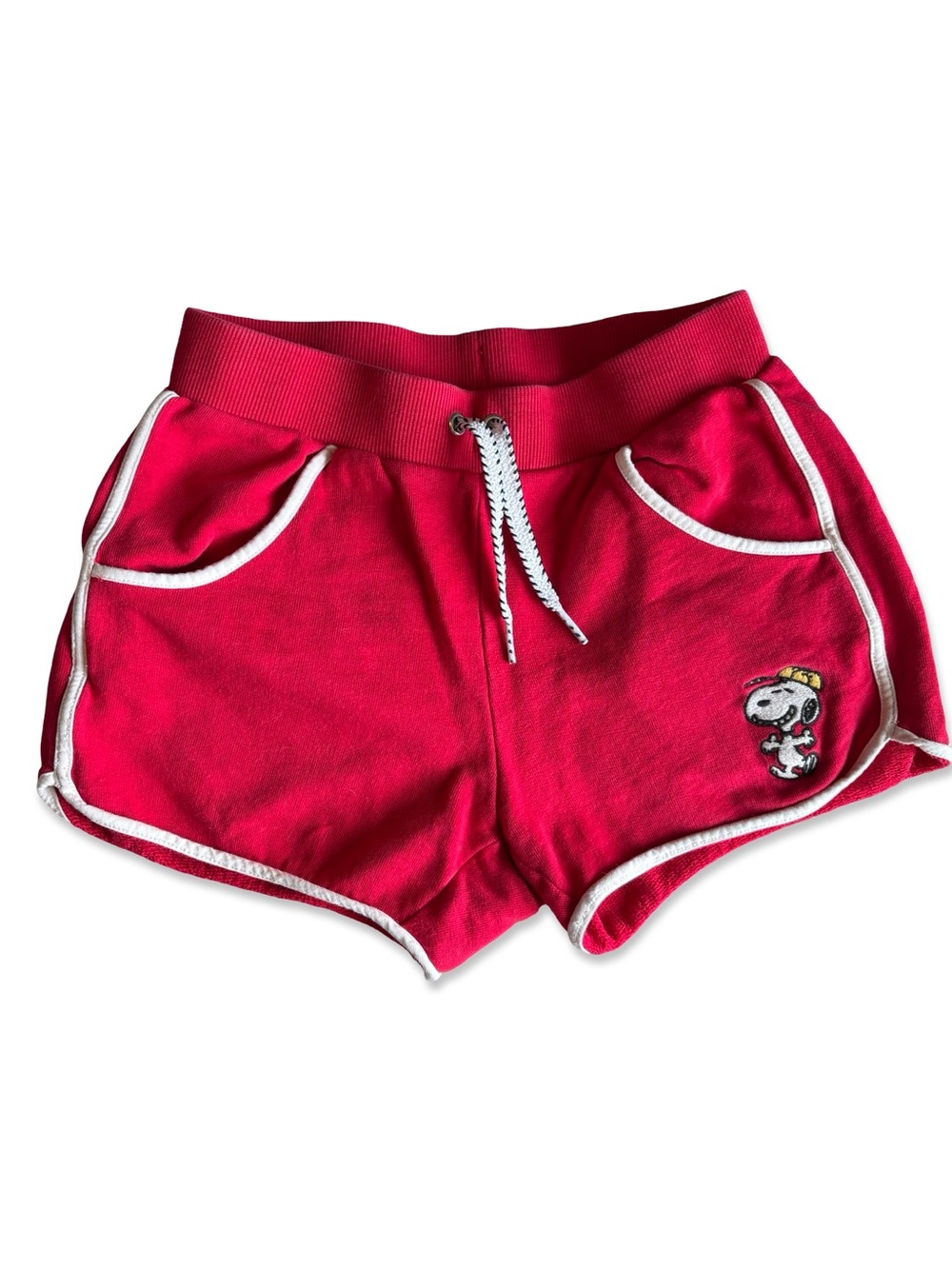 HANNA ANDERSSON Red Athletic Lounge Shorts with Snoopy Peanuts